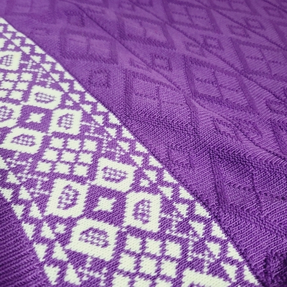 Vintage 80s Purple Mock Neck Oversized Cozy Sweater - Picture 10 of 11